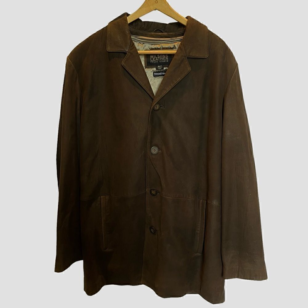 Beautiful Men's Wilsons Leather Coat Dark Brown Size XLT Thinsulate